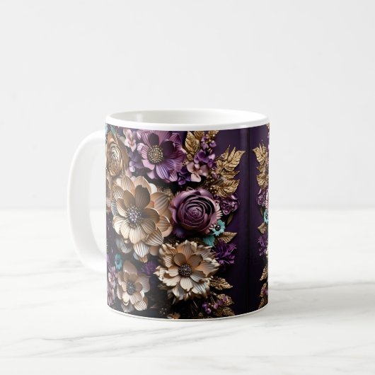 3D Floral Mug Kaffeetasse (Vorderseite Links)
