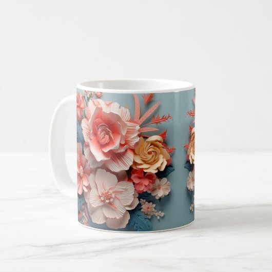 3D Floral Mug Kaffeetasse (Vorderseite Links)