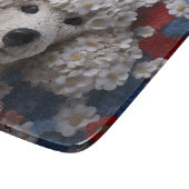 3D Floral Patriotic Poodle Schneidebrett (Ecke)