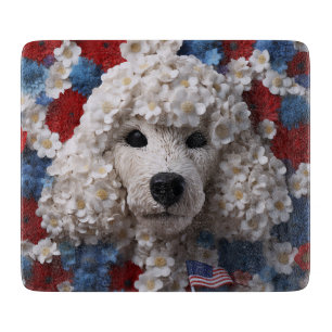 3D Floral Patriotic Poodle Schneidebrett