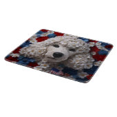 3D Floral Patriotic Poodle Schneidebrett (Ecke)