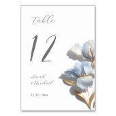 3D  Flower Blue Lily Wedding Tischnummer (Rückseite)