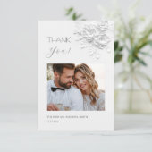 3D Flowers Paper Cut Roses Thank You Card Dankeskarte (Stehend Vorderseite)