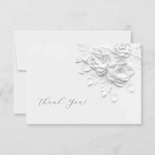 3D Flowers Paper Cut Roses Thank You Card Dankeskarte (Vorderseite)