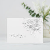 3D Flowers Paper Cut Roses Thank You Card Dankeskarte (Stehend Vorderseite)