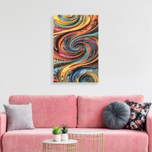 3D-Fluid-Kunst-Wandkunst - gewellte Pappe-Spirale Leinwanddruck