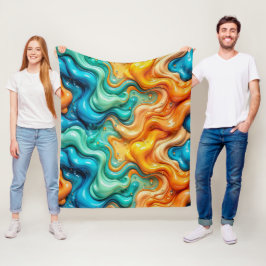 3D-Flüssigkeitswirbel-Abstraktglas - Modern Psyche Fleecedecke
