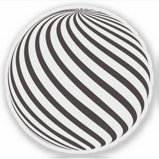 3D-Form der Schwarzen Kugel Aufkleber (Vorderseite)