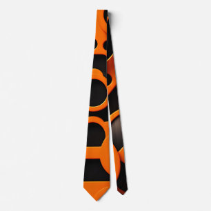 3D-Formen Circles Orange Urban Geometric Patches Krawatte