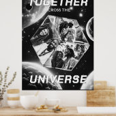 3D Fotowürfel im Weltraum mit Planeten Poster (Küche)