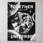 3D Fotowürfel im Weltraum mit Planeten Poster (Vorne)