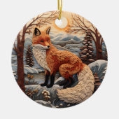 3D Fox Chirstmas Keramik Ornament (Vorne)
