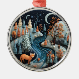 3D Fox Woodland Animal Chirstmas Ornament Aus Metall