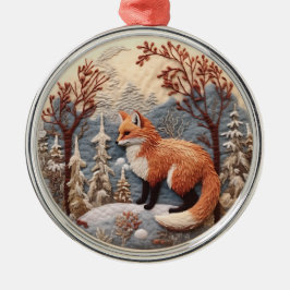 3D Fox Woodland Chirstmas Tier Ornament Aus Metall