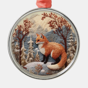 3D Fox Woodland Chirstmas Tier Ornament Aus Metall