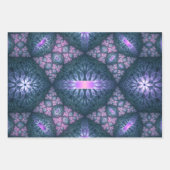 3D Fractal Art Abstract Pattern Blue Purple Pink Geschenkpapier Set (Vorderseite)