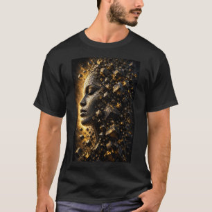 3D-Fragmentierte-Gesichtswürfel Schwarzes T-Shirt