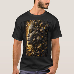 3D-Fragmentierte-Gesichtswürfel Schwarzes T-Shirt