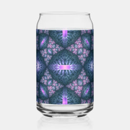 3D Fraktal Art Abstraktes Muster Blau Lila Pink Dosenglas
