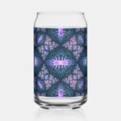 3D Fraktal Art Abstraktes Muster Blau Lila Pink Dosenglas (Rückseite)