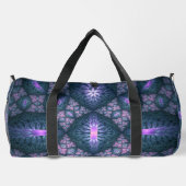 3D Fraktal Art Abstraktes Muster Blau Lila Pink Duffle Bag (Rückseite)