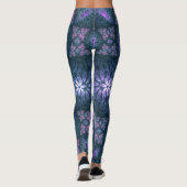 3D Fraktal Art Abstraktes Muster Blau Lila Pink Leggings (Rückseite)