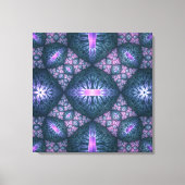 3D Fraktal Art Abstraktes Muster Blau Lila Pink Leinwanddruck (Vorderseite)