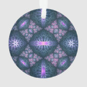 3D Fraktal Art Abstraktes Muster Blau Lila Pink Ornament (Rückseite)