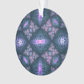 3D Fraktal Art Abstraktes Muster Blau Lila Pink Ornament (Vorderseite)