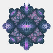 3D Fraktal Art Abstraktes Muster Blau Lila Pink Ornament Karte (Rückseite)