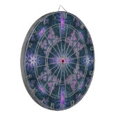3D Fraktal Art Muster Türkisch Lila rosa Dartscheibe (Vorderseite Links)
