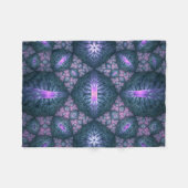 3D Fraktal Art Muster Türkisch Lila rosa Fleecedecke (Vorderseite (Horizontal))