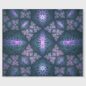 3D Fraktal Art Muster Türkisch Lila rosa Geschenkpapier (Flach)