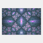 3D Fraktal Art Muster Türkisch Lila rosa Geschenkpapier Set (Vorderseite 2)