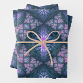 3D Fraktal Art Muster Türkisch Lila rosa Geschenkpapier Set (Beispiel)