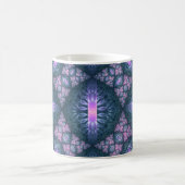 3D Fraktal Art Muster Türkisch Lila rosa Kaffeetasse (Mittel)