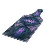 3D Fraktal Art Muster Türkisch Lila rosa Schneidebrett (Ecke)