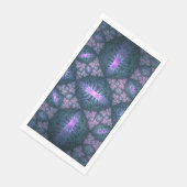 3D Fraktal Art Muster Türkisch Lila rosa Serviette (Ecke)