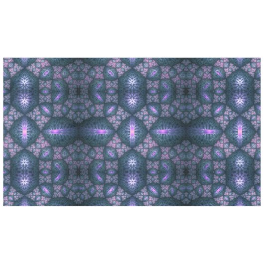 3D Fraktal Art Muster Türkisch Lila rosa Tischdecke (Vorderseite (Horizontal))
