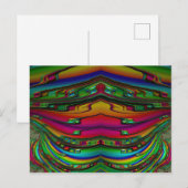 ~ 3D-Fraktal Design Muster ~ Multicolor Postkarte (Vorne/Hinten)