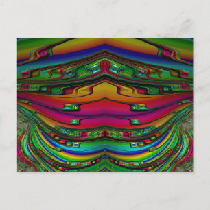 ~ 3D-Fraktal Design Muster ~ Multicolor Postkarte