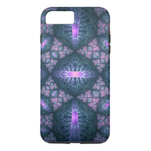 3D-Fraktal-Kunstmuster Türkis Lila Rosa Case-Mate iPhone Hülle