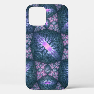 3D-Fraktal-Kunstmuster Türkis Lila Rosa Case-Mate iPhone Hülle