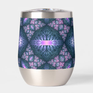 3D-Fraktalkunst abstraktes Muster Blau Lila Rosa