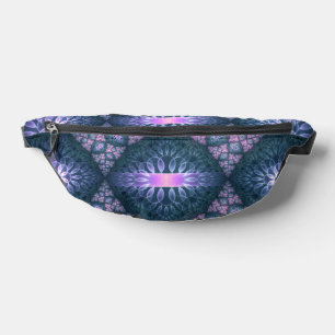 3D-Fraktalkunst abstraktes Muster Blau Lila Rosa Bauchtasche