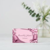 3D-Frame-Glitzer Makeup Event-Plan rosa Visitenkarte (Stehend Vorderseite)