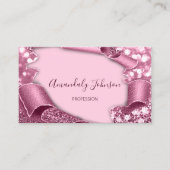 3D-Frame-Glitzer Makeup Event-Plan rosa Visitenkarte (Vorderseite)
