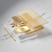 3D-Frame-Glitzer Makeup Event-Planer Black Gold Visitenkarte