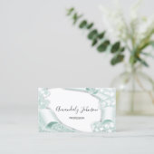 3D Frame Glitzer Makeup Event Planner Mint Elegant Visitenkarte (Stehend Vorderseite)
