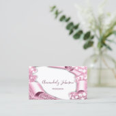 3D Frame Glitzer Makeup Eventplaner Pink Modern Visitenkarte (Stehend Vorderseite)